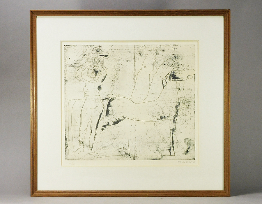 割50%巨匠作家希少版画作品! 　　マリノ・マリー二　　版画　　「il cammeo,1949」　　 　1968年制作 石版画、リトグラフ