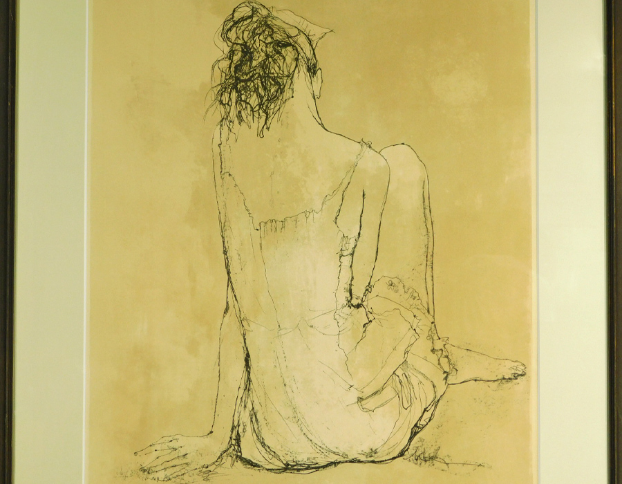 ジャン・ジャンセン バレリーナの絵のある静物 真作 リトグラフ 真作