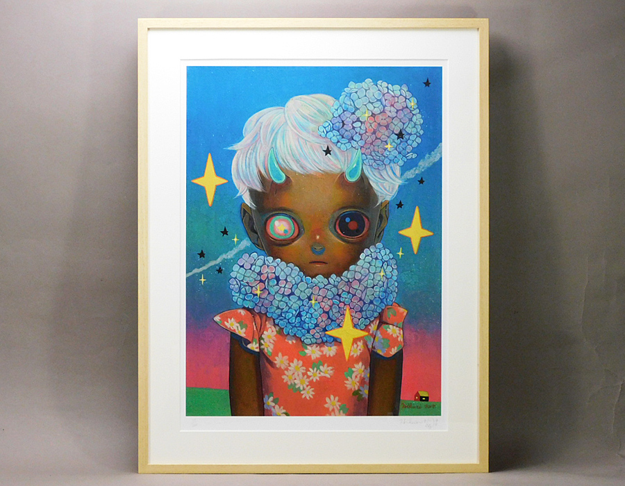 下田ひかり 絵画 「Flower Child」ジークレー画 サイン入り 下田ひかり