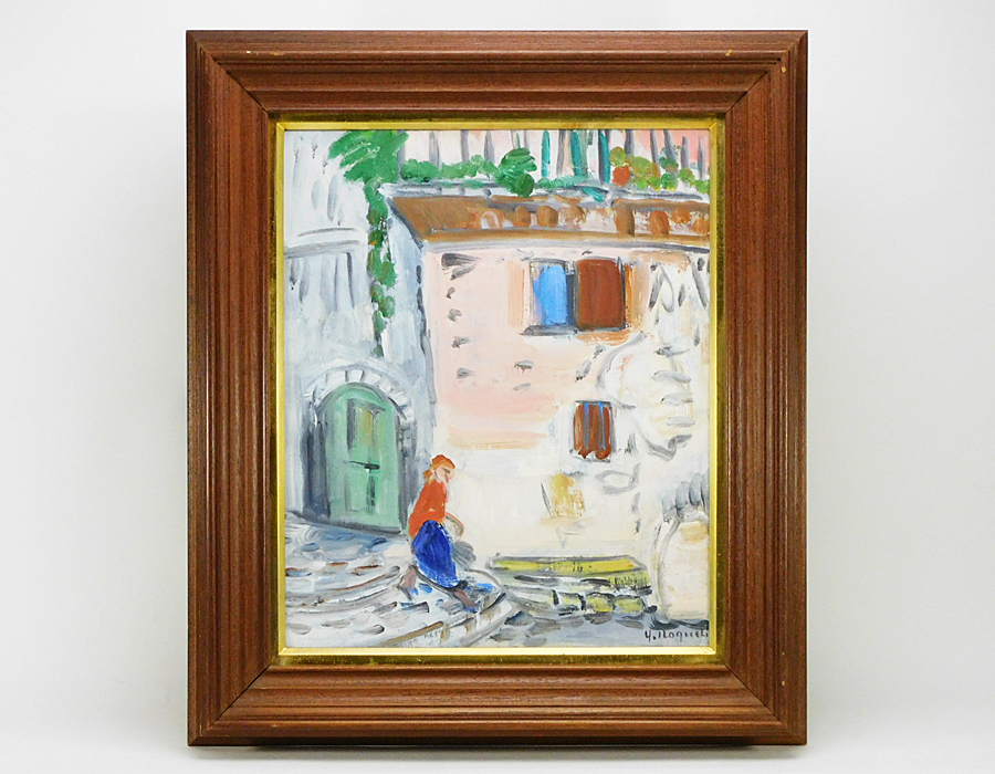 野口弥太郎 野口彌太郎 キャーニュの階段 F8 油彩 額装 日動画廊取扱